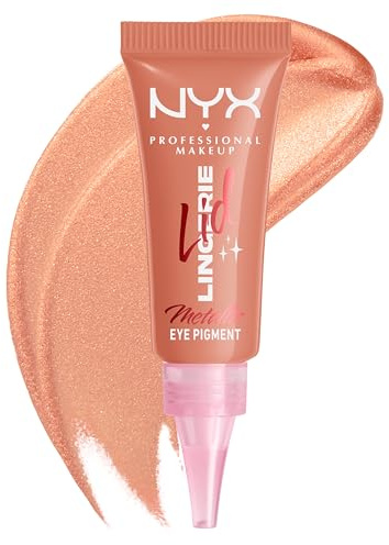 NYX Professional Makeup – Lid Lingerie – Ombre à paupières liquide - jusqu’à 24h de tenue – Application facile et confortable - fini mat ou métallique – Gold String