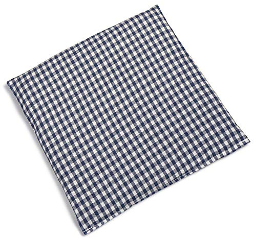 Cojín de semillas de uva, 24 x 24 cm, tela orgánica, color azul y blanco