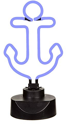 Neon Leuchte Anker, Höhe ca. 35 cm, 6W, mit 12V Adapter, im Geschenkkarton