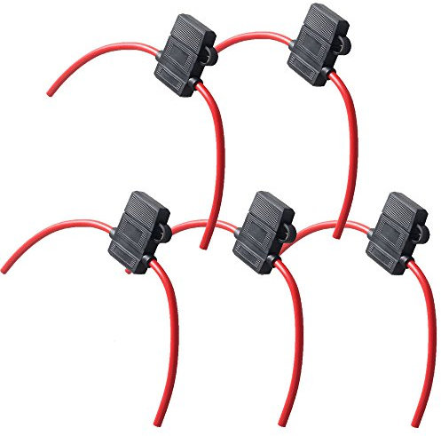 Mintice 5 X KFZ Sicherungshalter Gehäuse vergossen Flachsicherungen 16 Ga 30A Inline Wasserdichte Box Stecker
