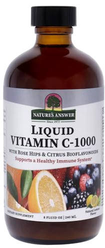 Nature's Answer Liquid Vitamin C 1000mg , 8-Fluid Ounces | Natural Immune Booster | Promotes Healthy Skin & Joints | with Rose Hips & Bio-Flavonoids