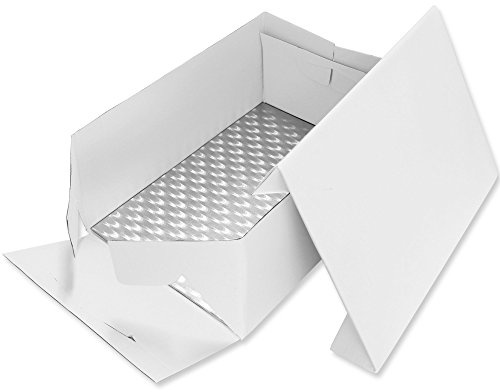 PME Oblong Cake Baking Box & Support Card Board 330 x 228mm ( 13 x 9 Inch ), Weiß
