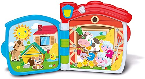 Baby Clementoni - Il Mio Primo Libro della Fattoria, Gioco Educativo Bambini 10 Mesi-3 Anni, Libro Interattivo, Suoni e Immagini per Riconoscere gli Animali della Fattoria, Lingua Italiana, 17222
