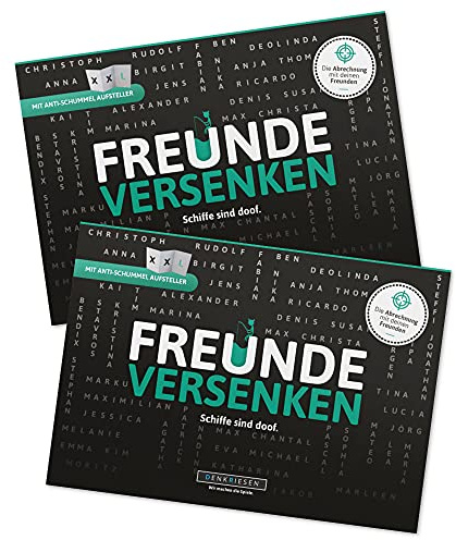 DENKRIESEN Freunde Versenken Doppelpack Schiffe Versenken revolutioniert | Zwei Strategiespielle und Spielblöcke für spannende Duelle zu zweit auf Reisen und zuhause.