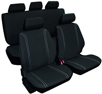 RD9 - Juego de fundas para asientos de coche universales, modelo DUERO, color negro, 9 piezas