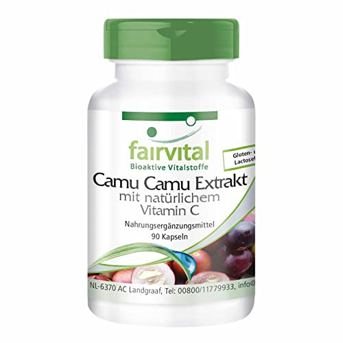 Fairvital | Camu Camu Extract - HIGH Dosage - Vegan - 90 Capsules - Natural Vitamin C
