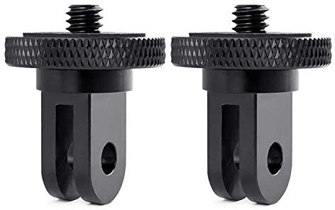 Lot de 2 adaptateurs pour trépied d'appareil photo GoPro 6,35 mm-20 vis pour GoPro Hero10, Insta360 ONE X2, Go 2, Xiaomi Yi et autres caméras d'action