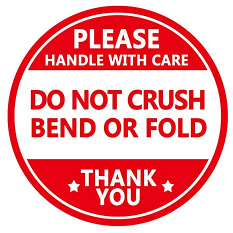 Do not Crush Bend or Fold Shipping Handling Stickers Labels, Adesivi di Avviso Spedizione per Pacchetto 5 Pollici 500 Pz Per Rotolo