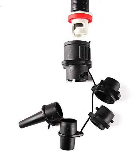 cuffslee Schlauchboot Ventiladapter SUP Surf Paddle Ventiladapter Mit 4 Stück Gasdüse Aufblasbarer Adapter Für Ventile Aufblasbare Kanus Schlauchboote