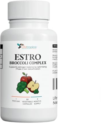 Lifetropics Estro Broccoli Complex - Estrogen Balance Supplement - 500mg Broccoli and Calcium D-Glucarate - 90 Vegetable Capsules