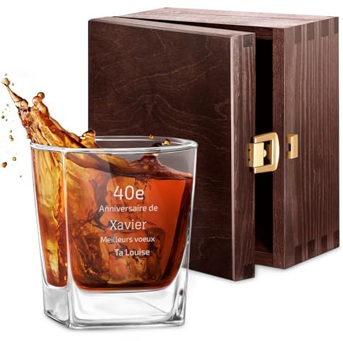 Maverton 250ml Verre a whisky personnalisé, Cadeau anniversaire Homme | Verre classique pour les connaisseurs de whisky, Un cadeau personnalisé pour homme, Cadeau Noel, Connaisseur