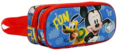 Disney Topolino Fun-Astuccio 3D Doppio, Multicolore, 22 x 9.5 cm