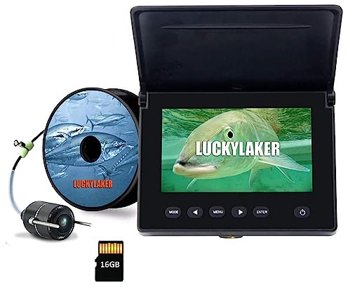 LUCKY Ecoscandaglio Videocamera per Pesca Subacquea DVR Fish Finder subacqueo LED a infrarossi Monitor LCD per videocamera da Pesca Portatile per Pesca in Mare in Kayak