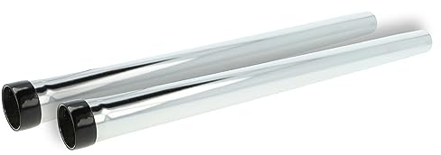 vhbw 2x Universal Staubsaugerohr für Staubsauger - 35 mm Anschluss, 50 cm lang Schwarz Silber