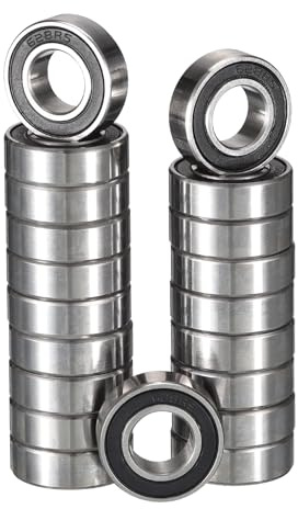 HiPicco 628-2RS Deep Groove Ball Bearings, ID 8mm x OD 24mm x Width 8mm Miniature Bearings, Double Rubber Sealed Ball Bearing Pre-Lubricated Chrome Steel Z2 Lever 20pcs