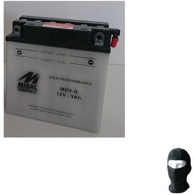 KOMPATIBEL MIT GILERA MX1 125 1989-1990 BATTERIE MB9-B MIDAC 12V/9AH YB9-B BEREIT MONTAGE FÜR MOTORRAD SCOOTER SPEZIFIKATION ITALIENISCHE
