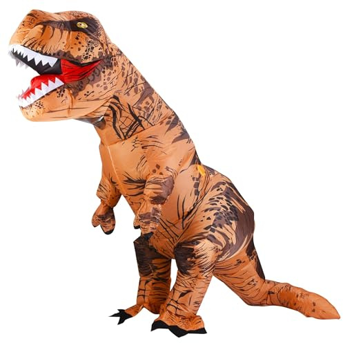RHYTHMARTS Aufblasbares Dinosaurierkostüm für Erwachsene,Dino-Kostüm,Aufblasbares T-Rex-Kostüm,Verkleidungskostüm für Erwachsene