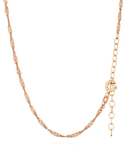 NKlaus 45+5cm Doppel Panzerkette gedreht 925 Silber Rosegold vergoldet längenverstellbar Halskette 1,9mm breit Silberkette Damen 15622