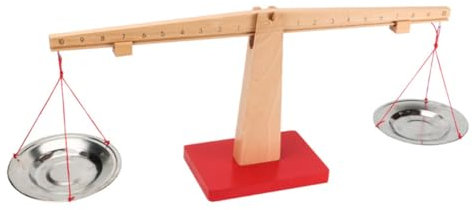 Abaodam Holz-Waage-Spielzeug Für Junge Mädchen Arithmetik-Waage-Spielzeug Pädagogisches Spielzeug Aus Hochwertigem Holz Und Edelstahl Fördert Gleichgewicht Und Mathematikskills