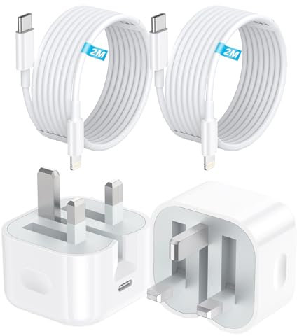 Nebwoak 20W iPhone Fast Chargers Cable and Plug【Apple MFI Certified】 2Pack USB C Charger Plug Power Adapter with 6FT USB C Cable,Apple Fast Charger Compatible with iPhone14/13/12/11 Pro Max/11/X/SE/8
