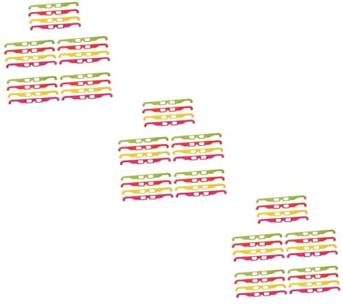 HOMSFOU 60pièces Lunettes Carton Colorées Pour Films Et Jeux De Accessoire Festif Pour Visionnage