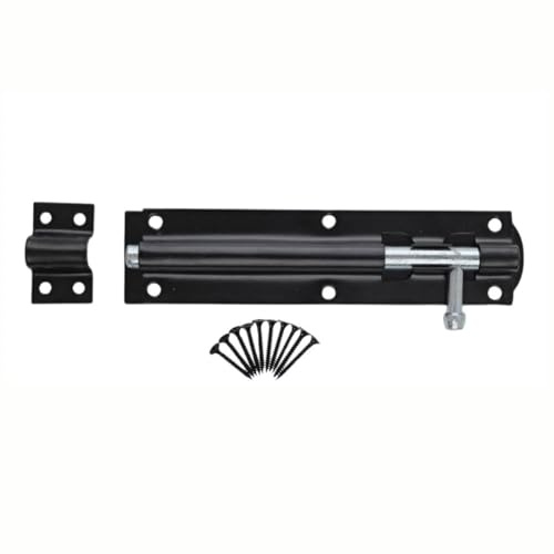 SCORPIO HARDWARE Heavy Duty Straight Tower Bolt Garden Shed Gate Barrel Bolt Black Bzp 3 - 12 (Black, 12)