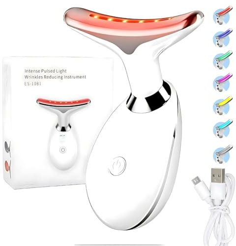 2025 New Lux Cove 7-𝗶𝗻-𝟭LED Facial Sculptor - Face Beauty Glow Facial Massager Anti-Wrinkle Facial with 3 Modes 45°C for SkinTightening & Neck Lifting EMS Massage Face Toning Firming Device