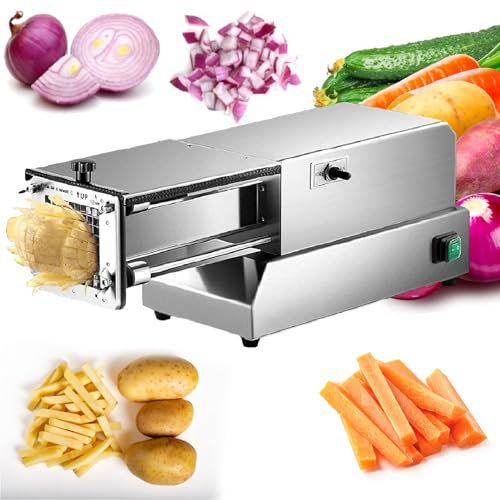 Coupe-légumes électrique, Coupe-Pommes de Terre pour Machine à Frites, trancheuse électrique, Coupe-Pommes de Terre Automatique, Acier Inoxydable pour Utilisation Commerciale, Industrielle,