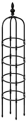 Treillis de jardin en métal de 1,8 m pour plantes grimpantes – Arche antirouille avec revêtement en plastique, idéal pour les fleurs en pot, les tomates et les vignes – Décoration extérieure
