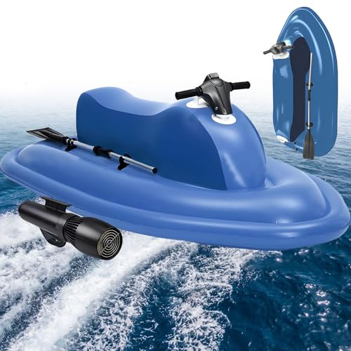 moupeaktain Sommer-Jetski Und Unterwasser-Scooter, 10000-Mah-Akku, 130 Min Laufzeit, 10 Geschwindigkeiten (3-7 Km/H), 60 Min Bürstenloser Motor, Schlauchboot Mit Zwei Finnen,Boat+Thruster
