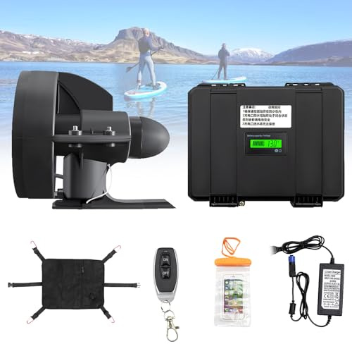 VNATWGOO 216wh 288wh Battery Powered Kayak Motor with Electric Propeller, Underwater Thruster, for SUP Paddle Board Surfboard,216wh
