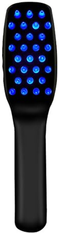 Leichttherapie Haarbürste tragbarer Kopfhautmassagegeräte Elektrische Wachstumskamm professionell mit Rotblau -Verlustbehandlung Massage für Schwarz