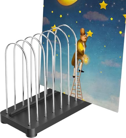 Generico Scaffale Per Esposizione Di Dischi - Portadischi Metallico,Organizzatore Da Tavolo Con 10 Posti Per Casa Ufficio Studio