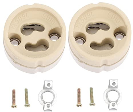 NUOBESTY Plafonnier Douille Gu10 Gz10 en Céramique Support, Base Résistante la Chaleur, Lot de 2 pour Lampe Murale
