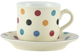 London Pottery Service à thé en porcelaine avec passoire à thé pour thé/café, tasses et soucoupes pour 1 personne, assiettes, bols et tasses (mulispot, tasse et soucoupe ivoire)