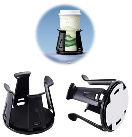 2 Pcs Portavasos Coche, Portavasos Coche Ajustable Universal, Multifuncional Autoadhesivo Coche Soporte para Bebidas, Latas, Café, Vasos Térmicos