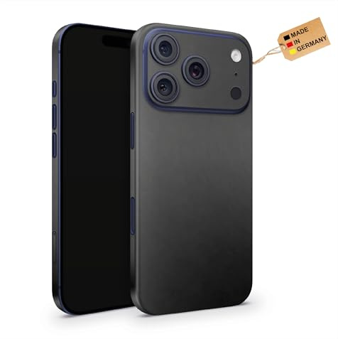 TF Skins Films de protection compatibles avec iPhone 17 Pro Max, protection intégrale 360° avec découpe pour logo (Noir mat)