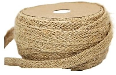Spago Per Decorazioni Nastro intrecciato in iuta da 10 m, spago piatto in tela di, corde canapa, fai te, decorazioni for feste matrimonio, cucito, artigianato in corda vintage(1.2cmx10m)