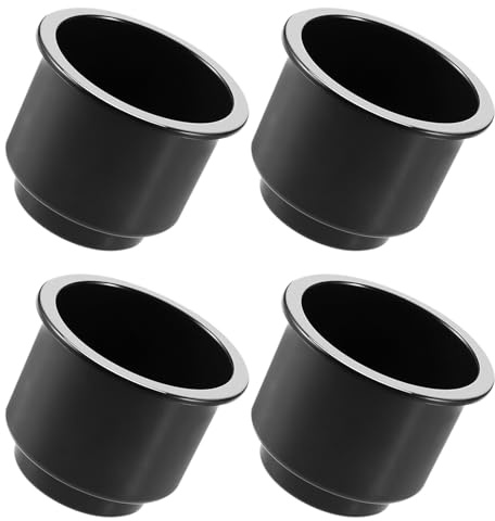 Abaodam Ensemble de 4 Porte-Gobelets en Plastique Argenté pour Bateau Auto et Camping-Car Porte-Boissons Antidérapant et Polyvalent Insert de Rechange pour Porte-Gobelet Réutilisable