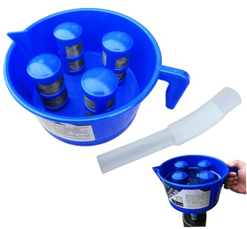 Entonnoir filtrant |.Séparateur huile-eau avec 4 filtres pour essence et |.Entonnoir de filtration polyvalent pour filtre à carburant et liquides propres