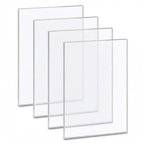 A4 klare Acrylplatten,4 Stk 210 x 297 x 2mm Kunststoff Acrylplatte | Transparente Kunststoffplatte,Acrylglas Platten A4, Plastikplatte Acrylic Sheet für Fotorahmen,Projektausstellung