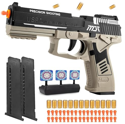Mjuk leksakspistol, förbättrad fidgetpistol, pistol för barn, blaster med 12 skott och 40 mjuka projektiler för pojkar