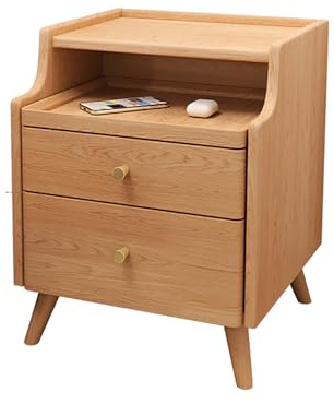 MidCentury Modern massivt trä kommod med Ders & Boohelf platsbesparande design för sovrum och vardagsrumsolut