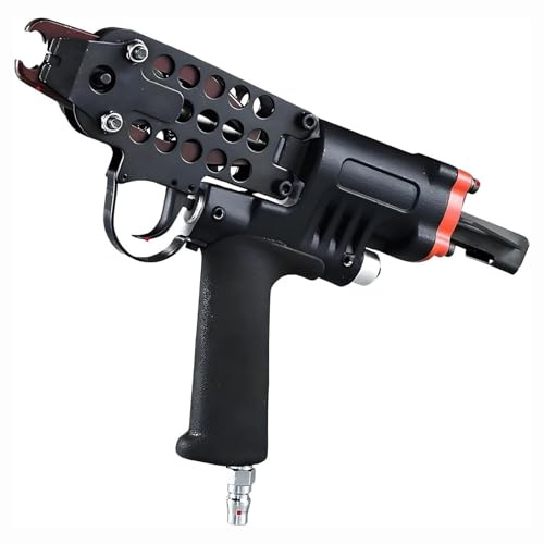 Pneumatic Hog Ring Nail Gun, Air Powered Cage Stapler for Chicken Coop, Wire Fencing, Animal Traps, Birdcage Plier, Industrial Binding Tool