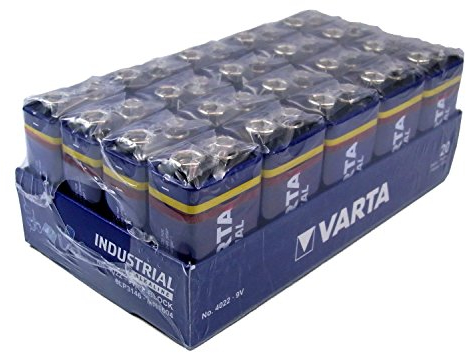 Varta - Batteria alcalina industriale da 9 V, sostituisce 9V MN1604 6LR61 E-BLOCK 4022 6LF22 1604A PP3, 20 pezzi
