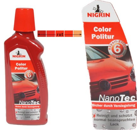Nigrin NanoTec Color Auto Politur 3in1 Politur,Versiegelung,Glanz (Rot)