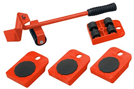 Meister Möbel-Transportroller-Set 5-teilig - 4 Möbelroller & 1 Lastenheber - Je 150 kg Tragkraft - Anti-Rutsch-Beschichtung - Zum mühelosen Verschieben / Umzugshelfer / Lastenheber / 419900