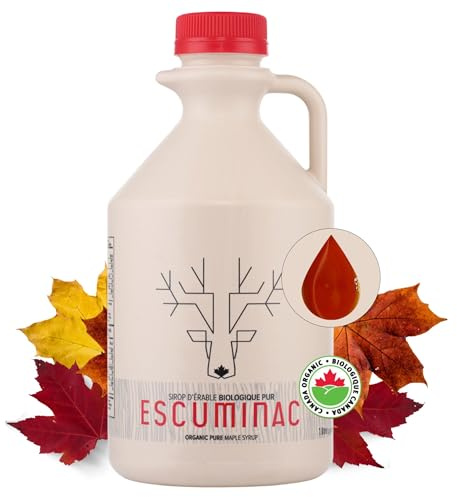 Escuminac Sirop d’Érable Great Harvest Bio 1 L Familial | Sirop d’érable 100 % pur du Québec avec origine unique et goût équilibré.