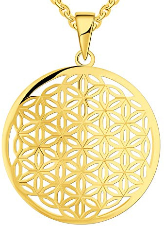 JO WISDOM Damen Kette Blume des Lebens Silber 925 Halskette Anhänger