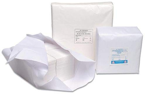 Garze non sterili tagliate Garza di cotone idrofila assorbente 1Kg - Originale Cura FARMA (40x40)